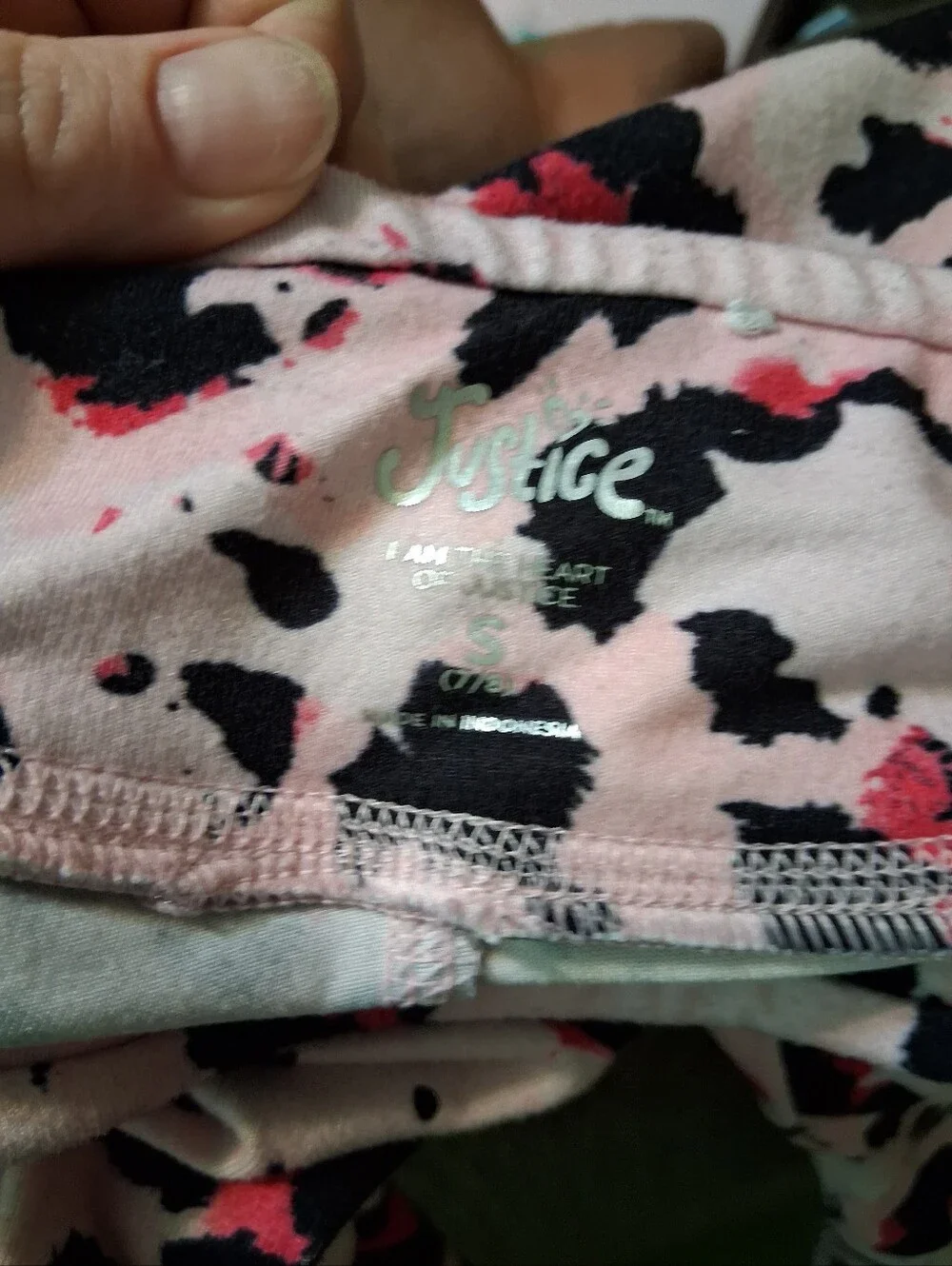 GUC Justice Girls Pink Leopard Print Leggings Size Girls S (7/8)